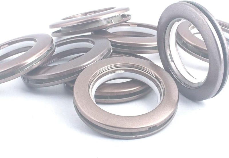 Kuasting 42 Pack Curtain Grommets Inner Diameter 1-9/16"(40mm) Plastic Curtain Eyelet Rings Hole Nanoscale Low Noise Large Installation Kit for Fabric (Coffee) - Image 1
